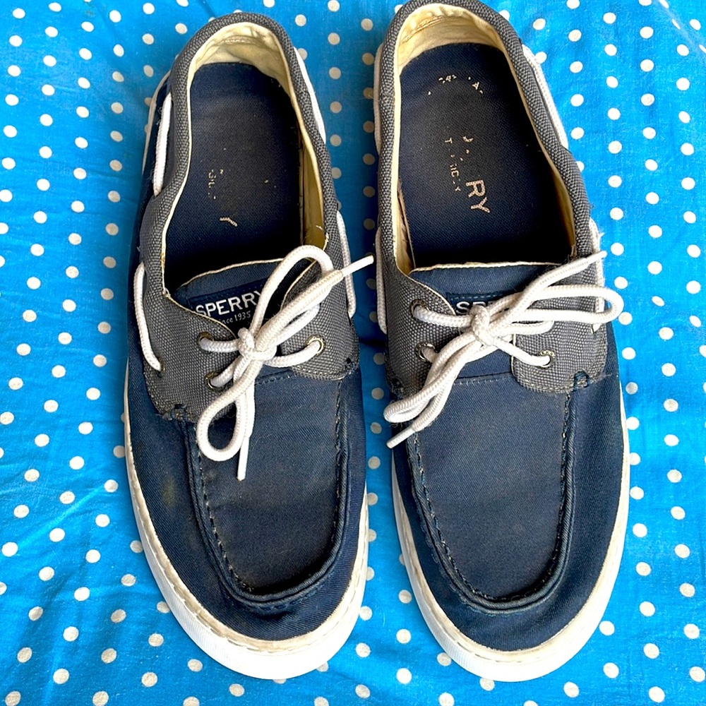Sperry Blue/Gray Boat Shoes Size 12